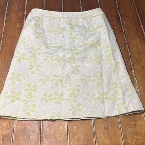 Bern and Mort Lined Floral Skirt- Lime Green- Shine Floss
